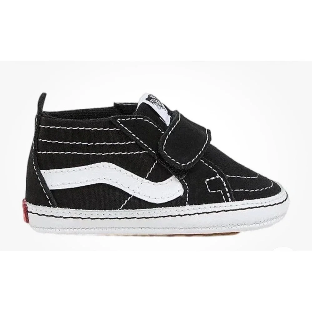 NEW Vans Sk8-Hi Crib Shoes Infant Size 4 Black True White VN0A346P6BT New